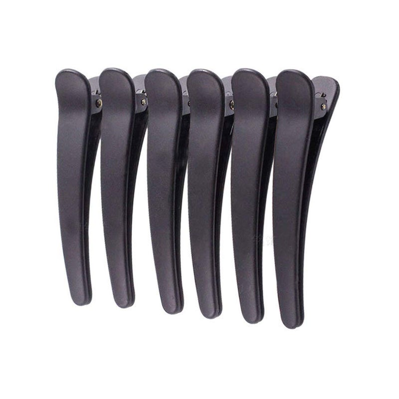 Suoirblss 12PCS Matte Black Plastic Metal Alligator Hair Clips Professional Hairdressing Salon Hair Barrettes Duck Bill Teeth Non Slip Clips for Hair Styling and Sectioning (Length -3in) - Image 1